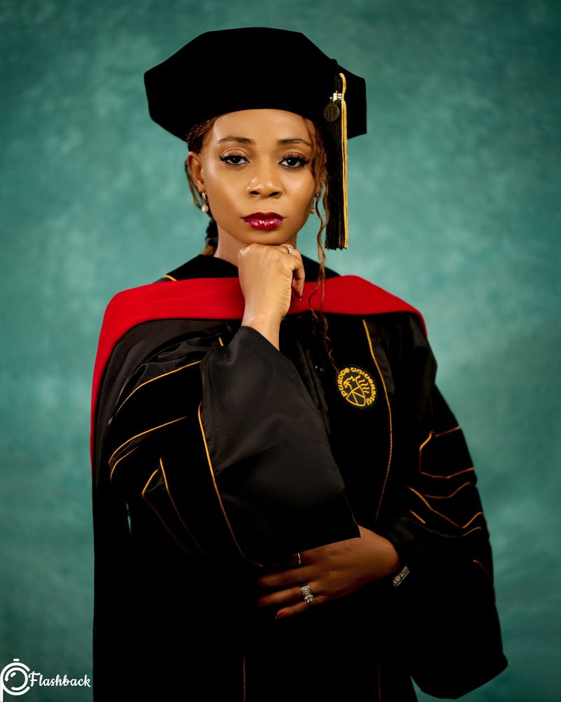 Dr. Hephzibah A. Igwe in doctoral regalia, Purdue University